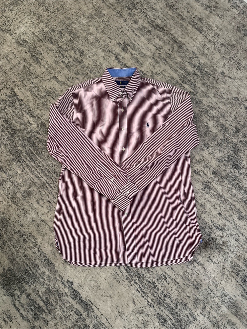 Ralph Lauren Blue & White Striped Button-Down Shirt